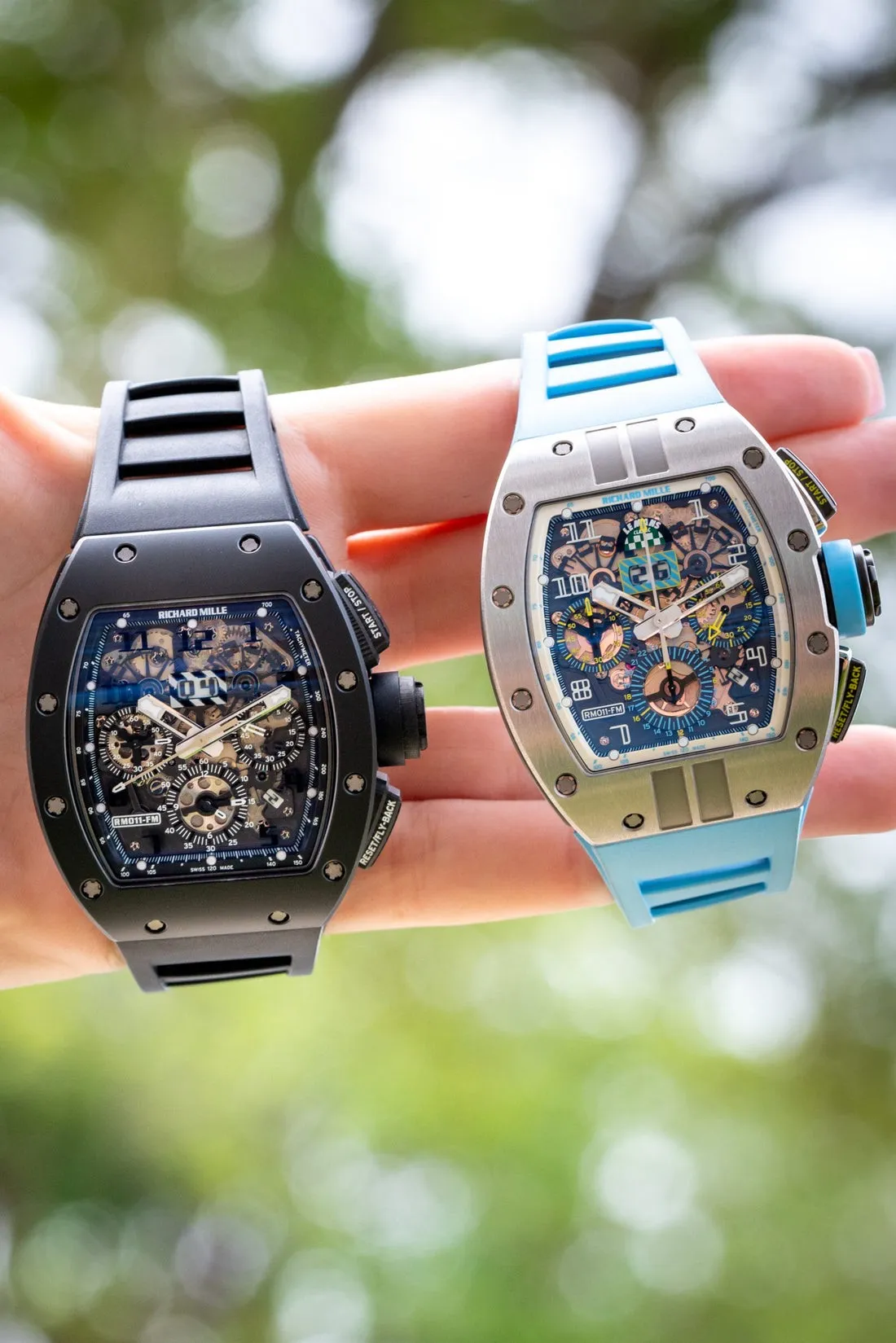 Richard Mille RM 011 replica 2026 review watch with skeleton dial, tonneau case, and luxury chronograph design