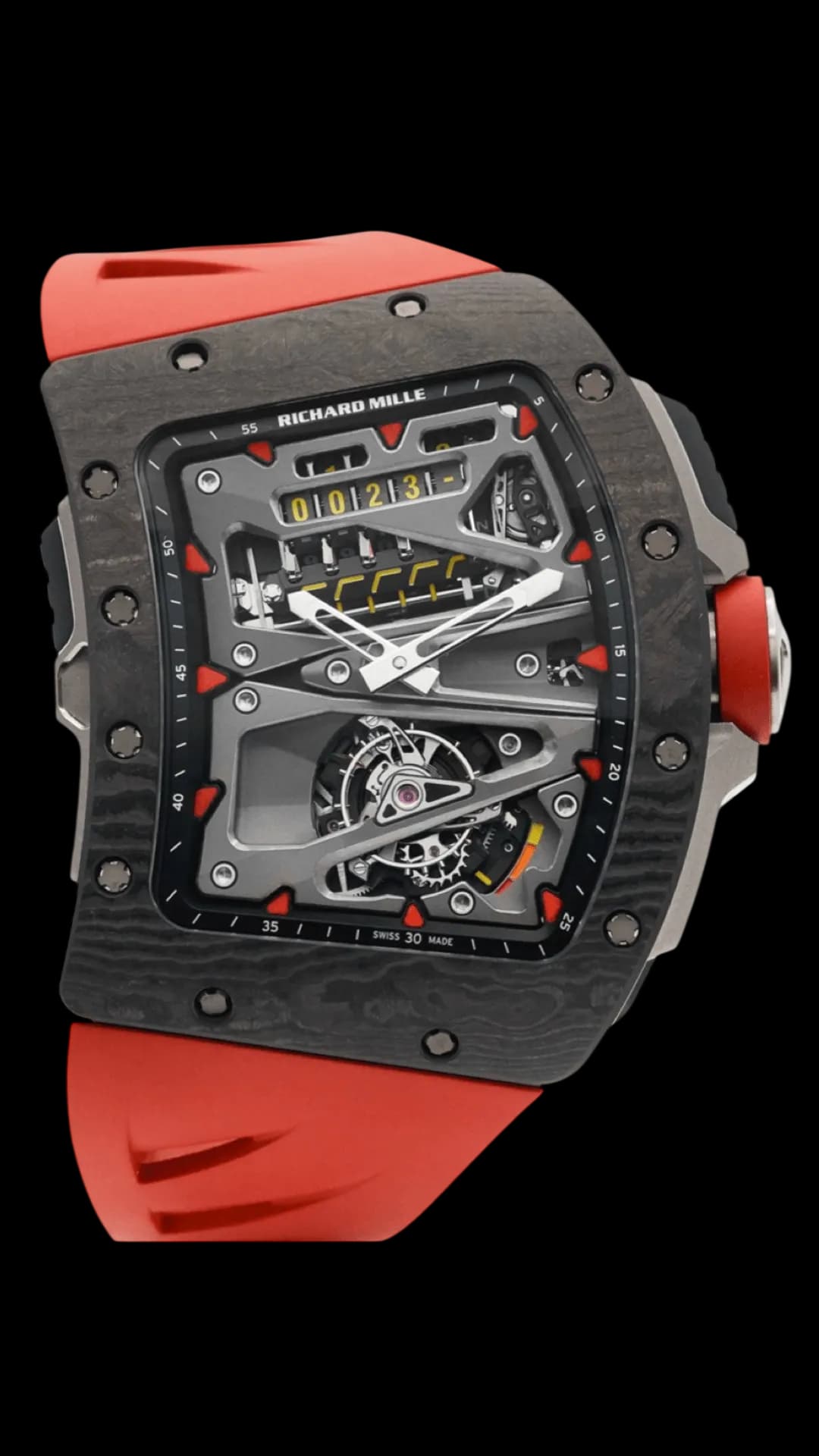 Richard Mille RM 70-01 Tourbillon Alain Prost luxury watch with Carbon TPT case and skeleton movement